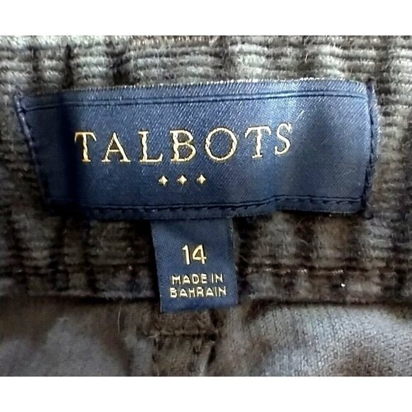 TALBOTS Heritage Pants Womens Charcoal Gray Pin Cord Corduroy Tapered Leg - 14 - Picture 7 of 9